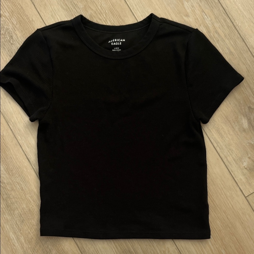 American Eagle Charcoal Ribbed Tee